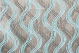 Aqua Stripes Jacquard Weave Curtain Panels, Swirl Curtains