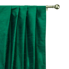 Dark Peacock Green Silk Dupioni Fabric By The Metre