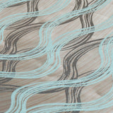 Aqua Stripes Jacquard Weave Curtain Panels, Swirl Curtains