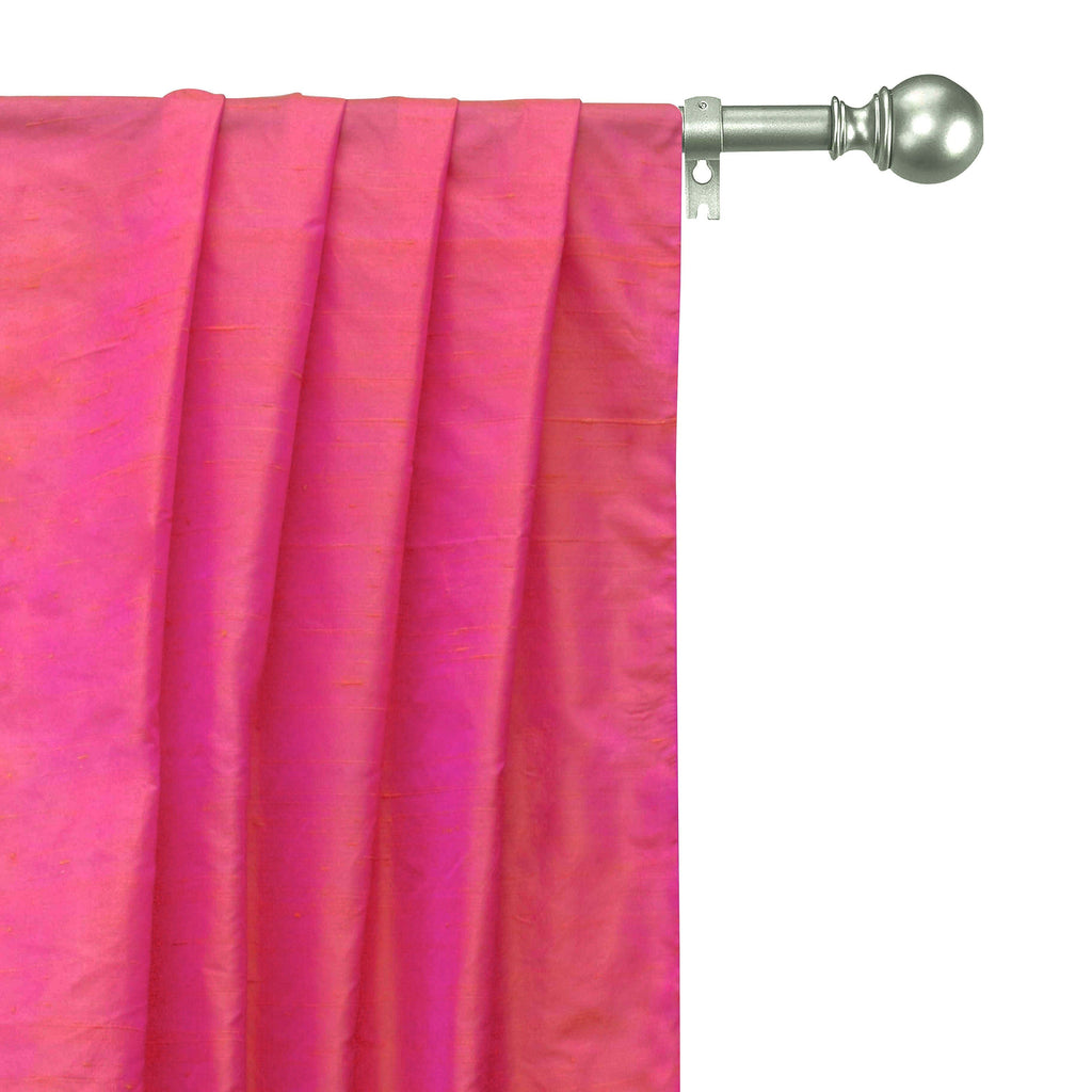 Coral Pink Silk Dupioni Curtain Panels