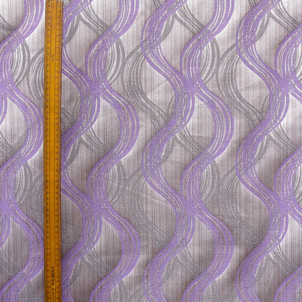 Purple Stripes Jacquard Weave Curtain Panels, Swirls Curtain