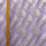Purple Stripes Jacquard Weave Curtain Panels, Swirls Curtain