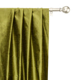 Olive Green Art Silk Curtain Panels