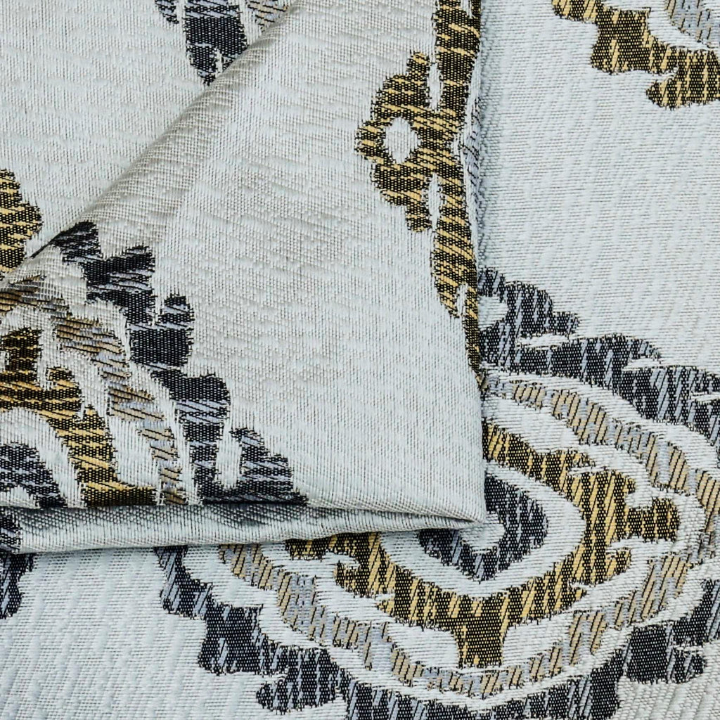 Gold And Grey Jacquard Fabric By The Metre