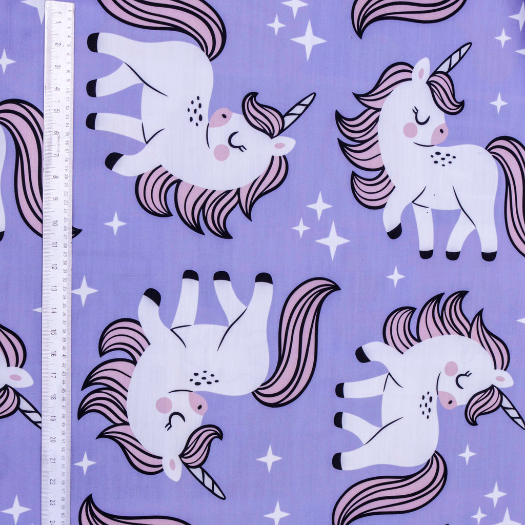 Unicorn Kids Lavender Printed Cotton Curtain Panels