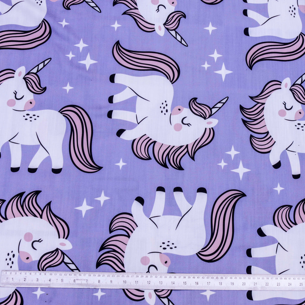 Unicorn Kids Lavender Printed Cotton Curtain Panels