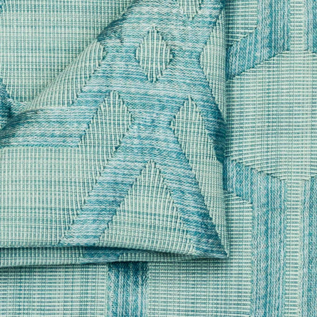 Aqua Blue Jacquard Fabric By The Metre