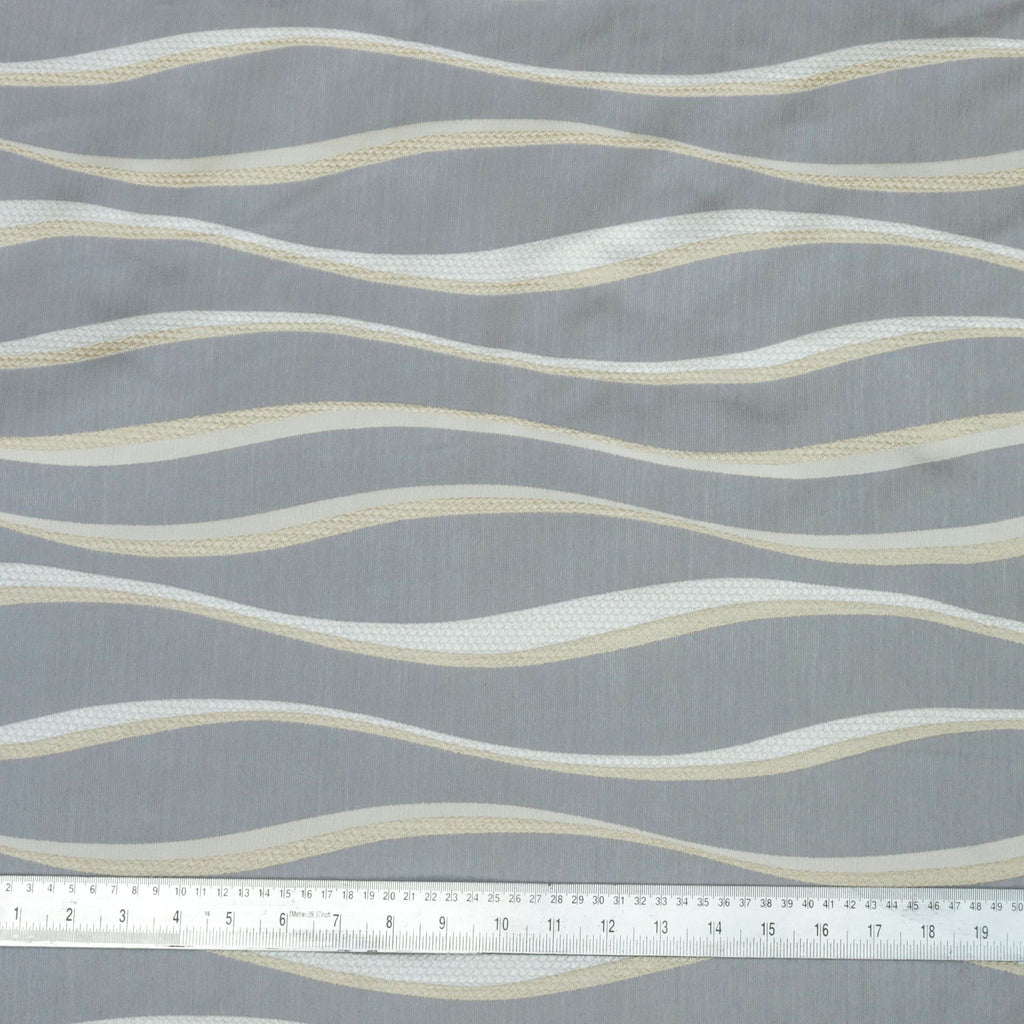 Ivory N Gold Stripes Jacquard Weave Textured Curtain Panels