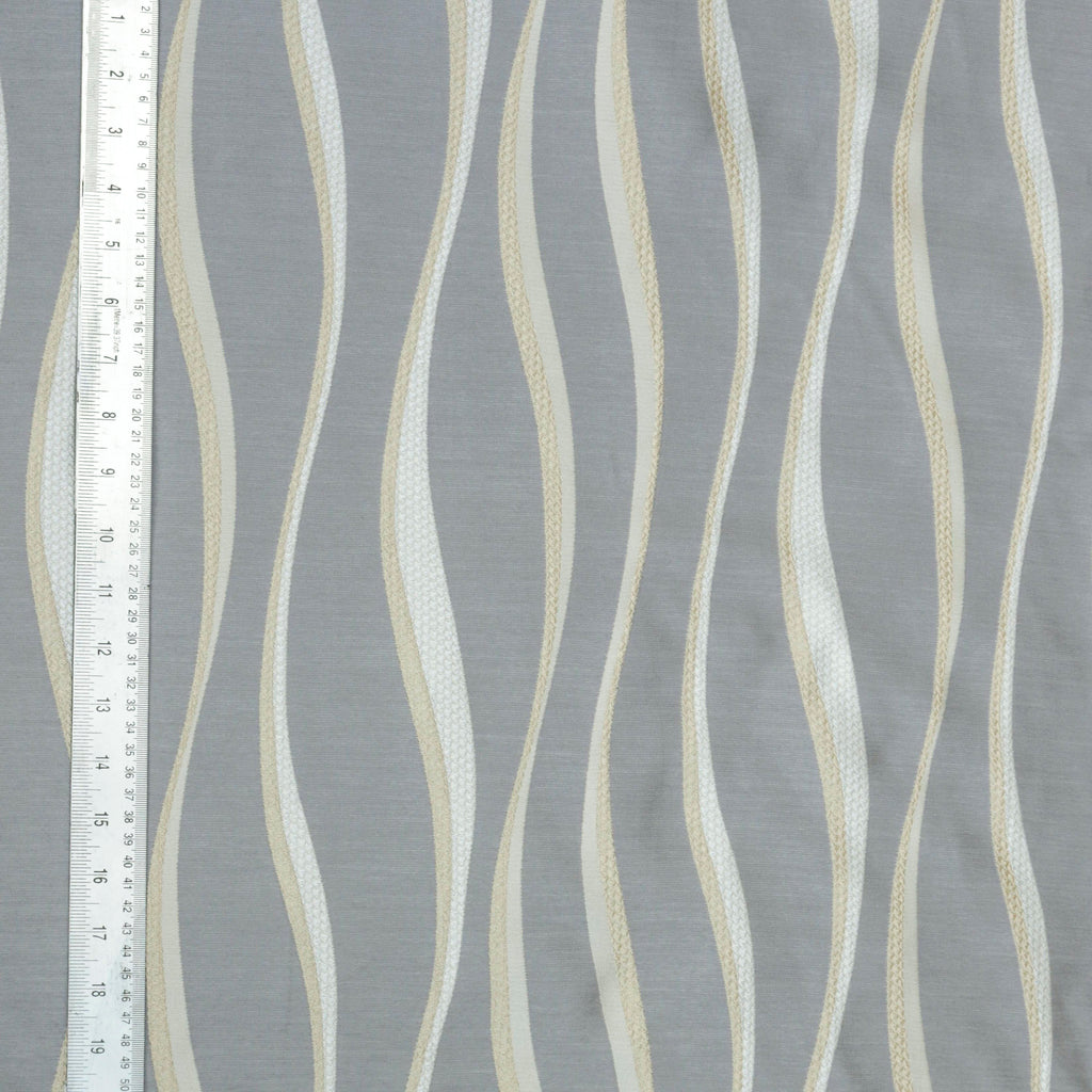 Ivory N Gold Stripes Jacquard Weave Textured Curtain Panels