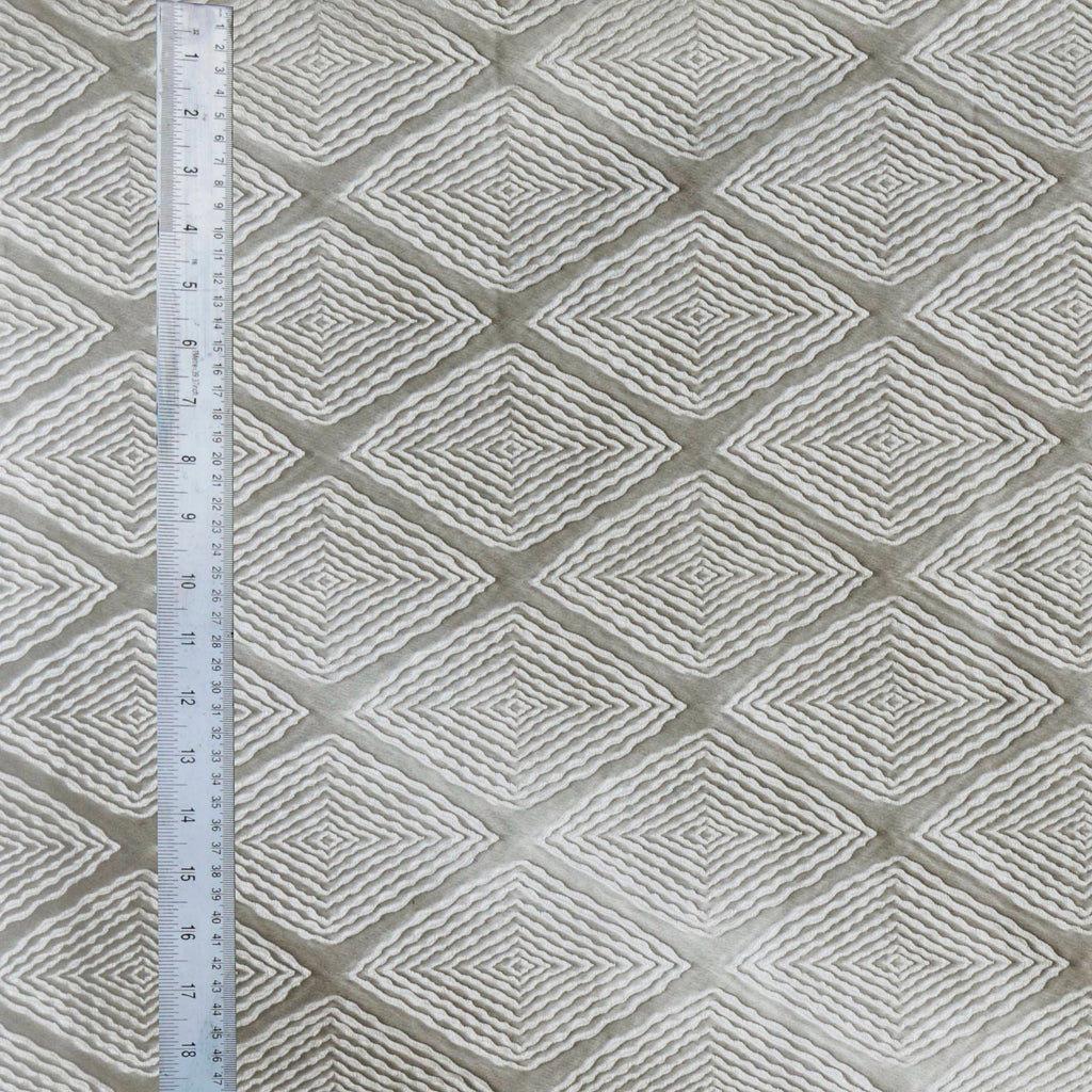 Greyish Beige Textured Diamonds Jacquard Curtain Panels