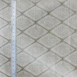 Greyish Beige Textured Diamonds Jacquard Curtain Panels