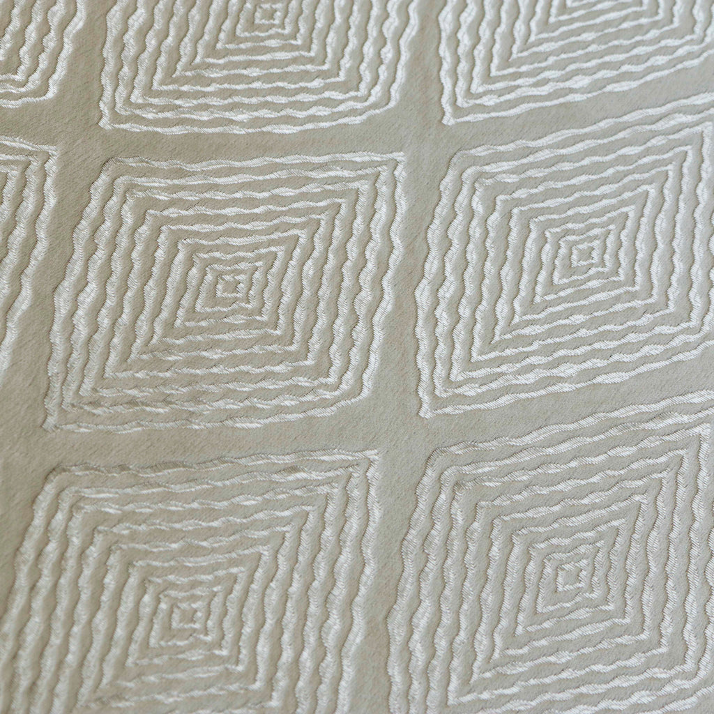 Greyish Beige Textured Diamonds Jacquard Curtain Panels