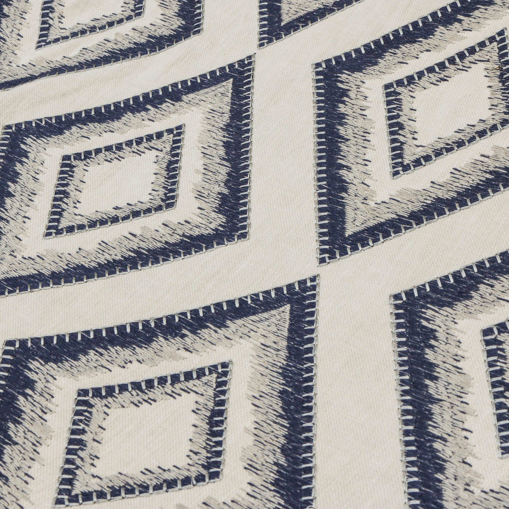 Blue Diamonds Cotton Linen Fabric By The Metre