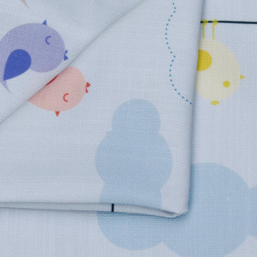 Cute Birds Kids Cotton Fabric By The Metre