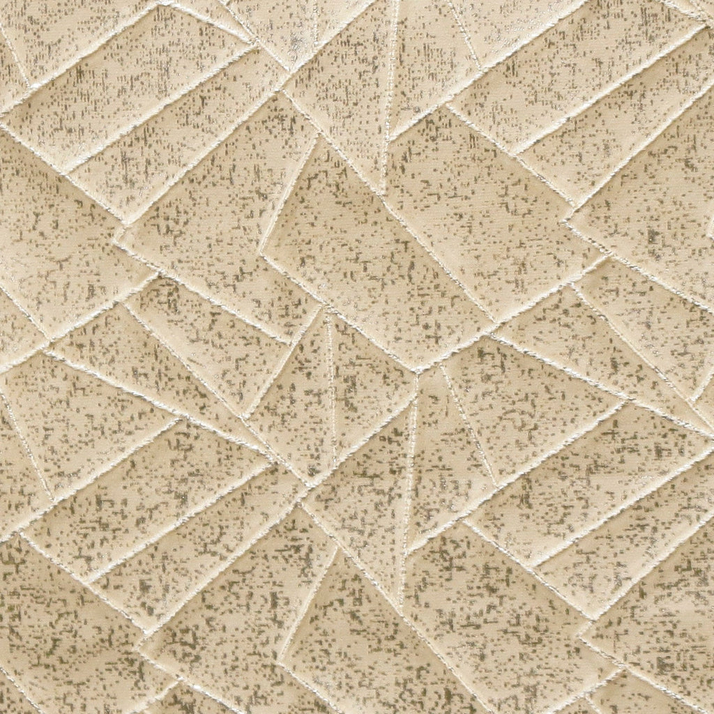 Beige Mosaics Textured Foil Printed Jacquard Curtain Panels