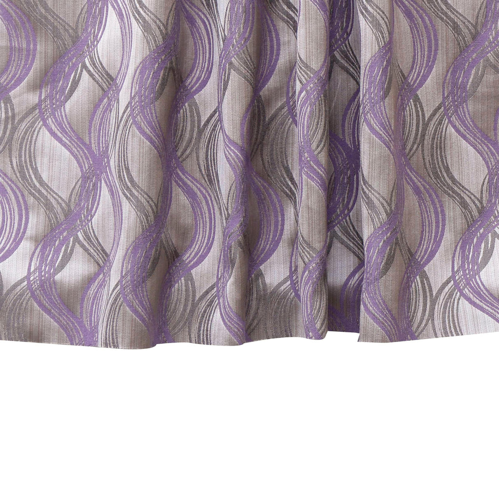 Purple Stripes Jacquard Weave Curtain Panels, Swirls Curtain