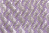 Purple Stripes Jacquard Weave Curtain Panels, Swirls Curtain