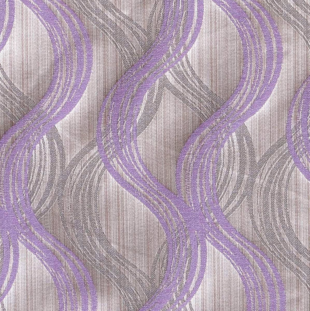 Purple Stripes Jacquard Weave Curtain Panels, Swirls Curtain