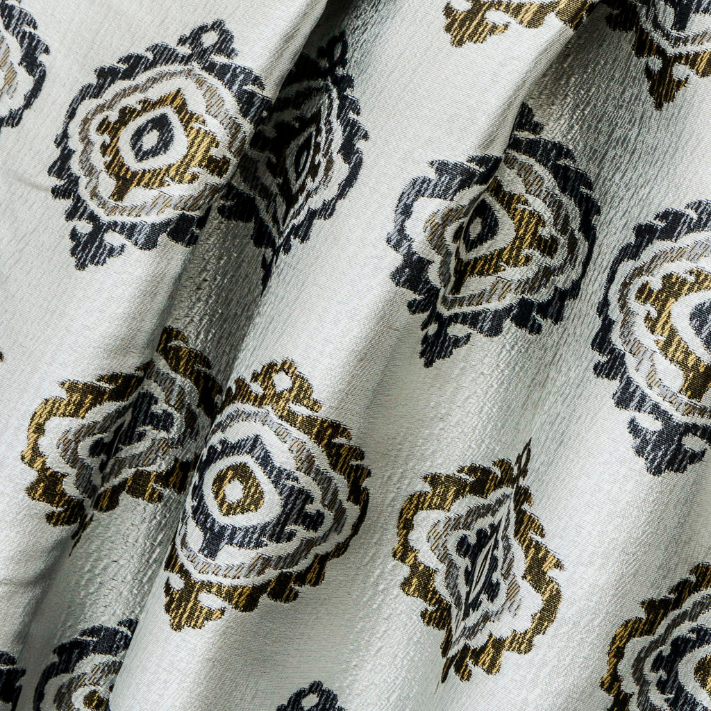 Gold And Grey Jacquard Fabric By The Metre