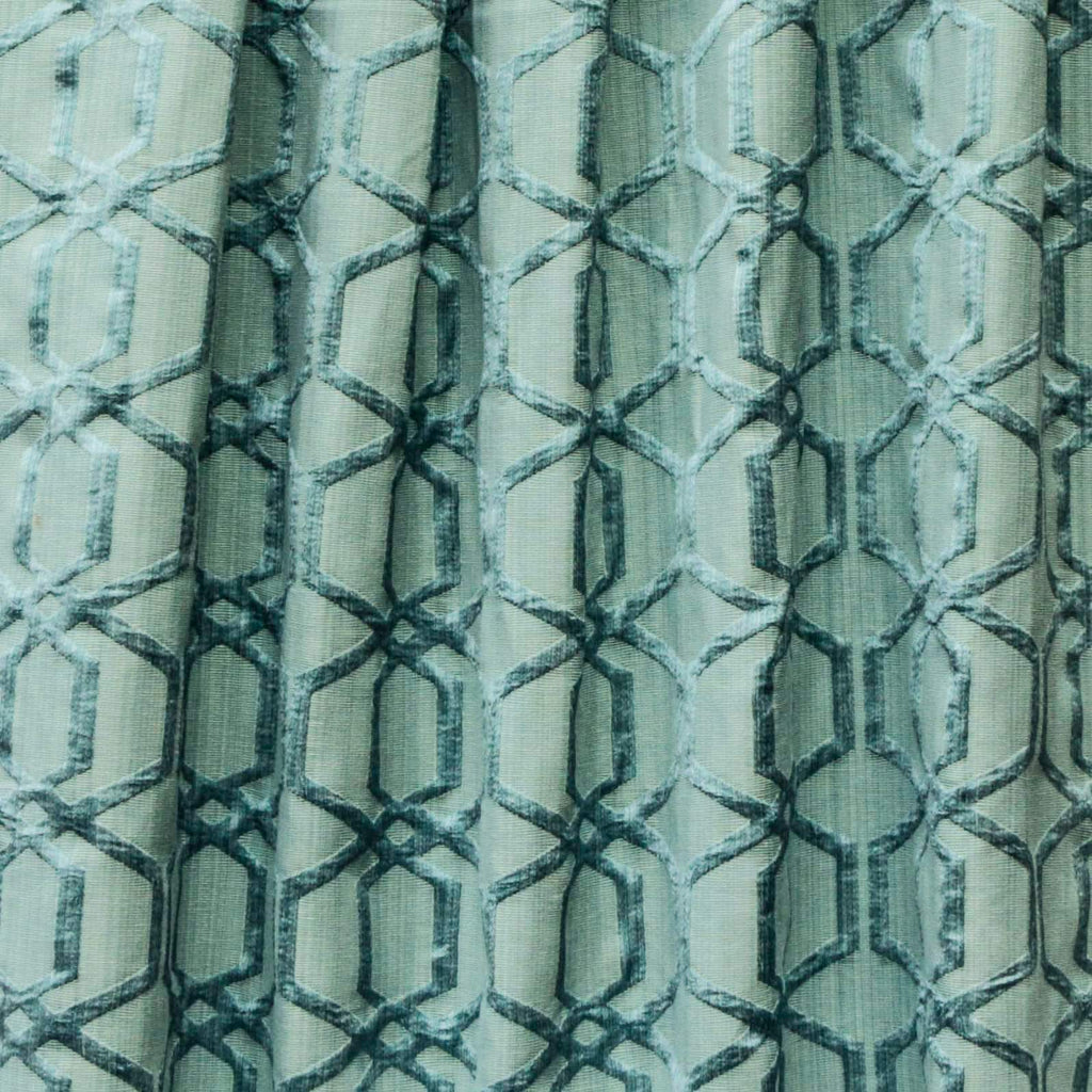 Aqua Blue Jacquard Fabric By The Metre