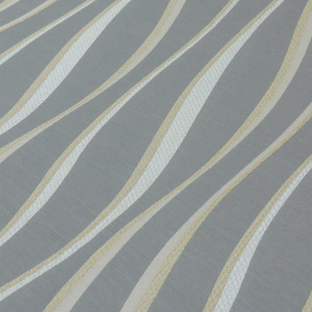 Ivory N Gold Stripes Jacquard Weave Textured Curtain Panels