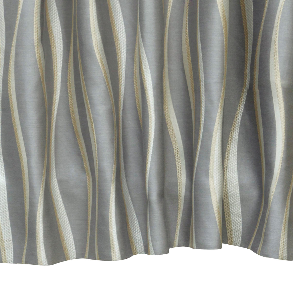Ivory N Gold Stripes Jacquard Weave Textured Curtain Panels
