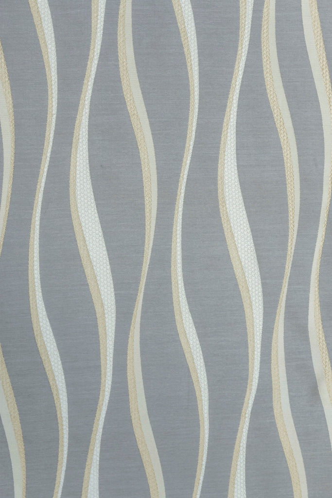 Ivory N Gold Stripes Jacquard Weave Textured Curtain Panels
