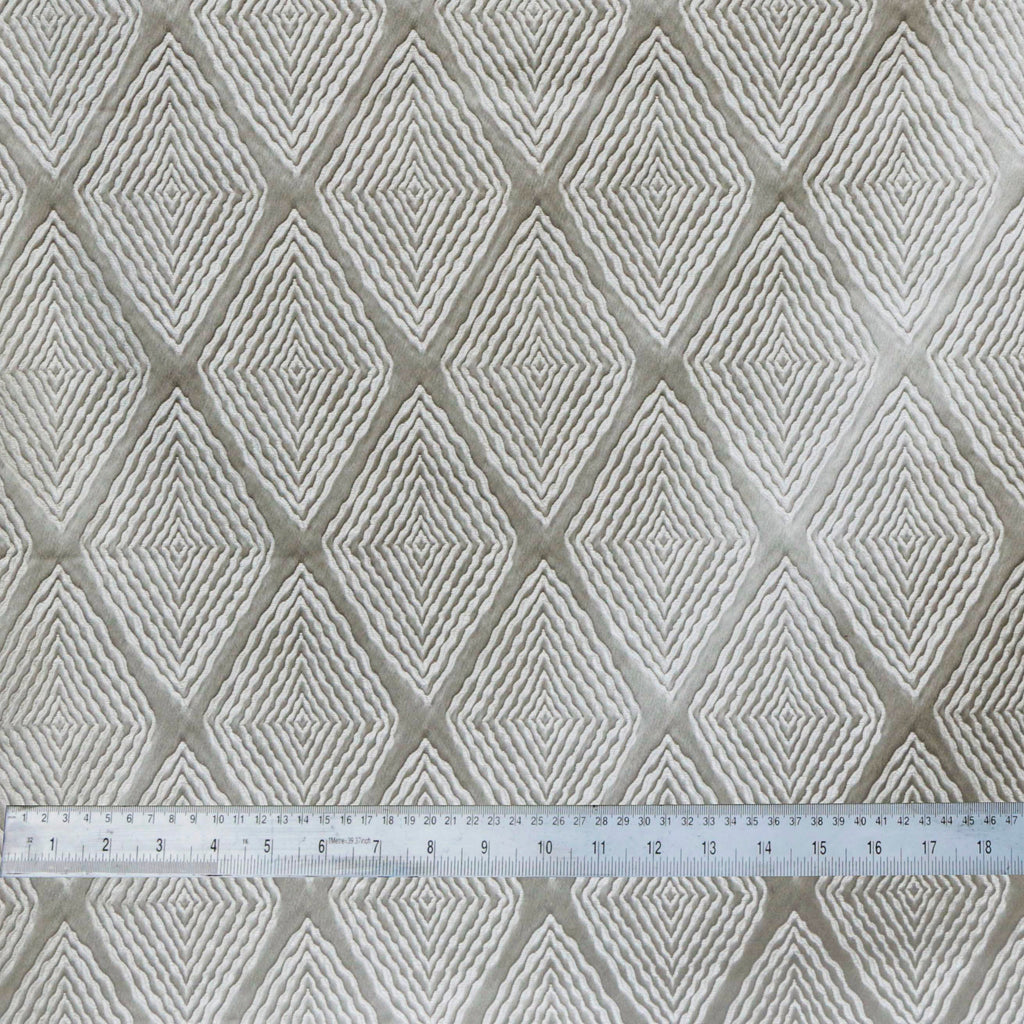 Greyish Beige Textured Diamonds Jacquard Curtain Panels