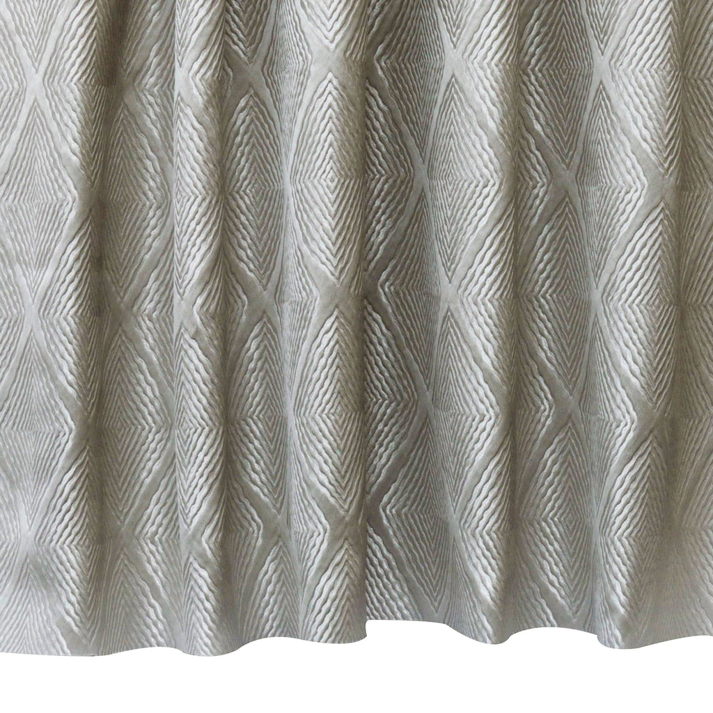 Greyish Beige Textured Diamonds Jacquard Curtain Panels