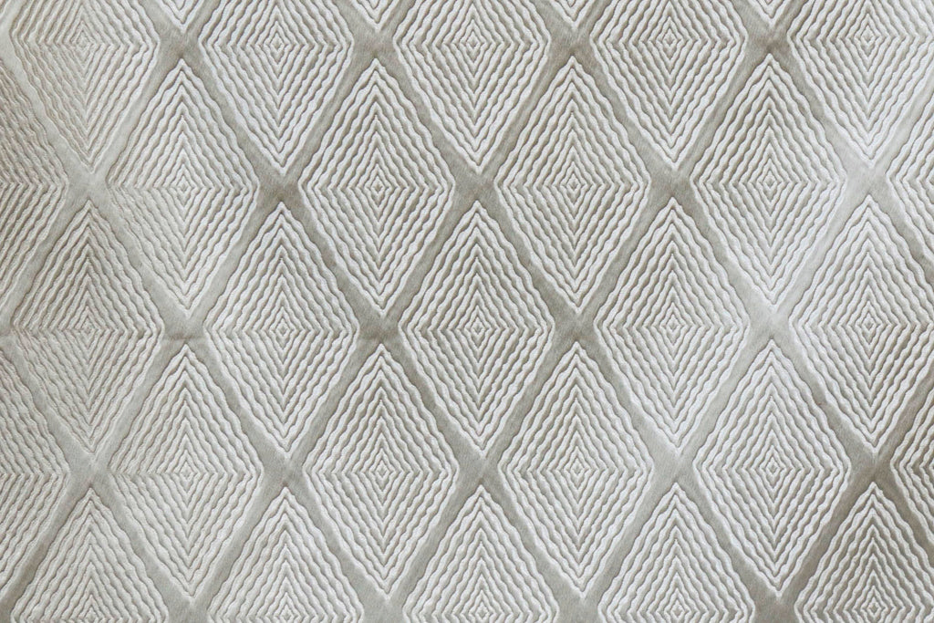 Greyish Beige Textured Diamonds Jacquard Curtain Panels