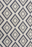 Blue Diamonds Embroidered Cotton Linen Curtain Panels