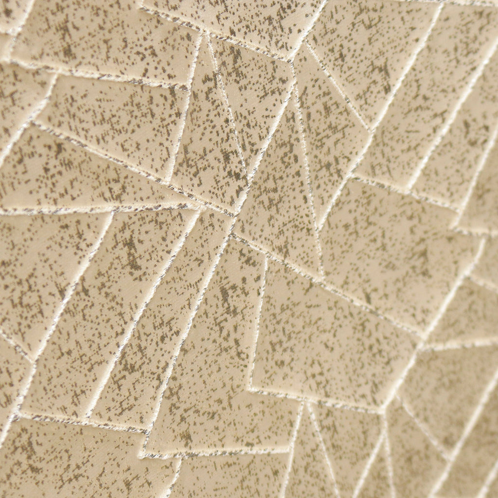 Beige Mosaics Textured Foil Printed Jacquard Curtain Panels