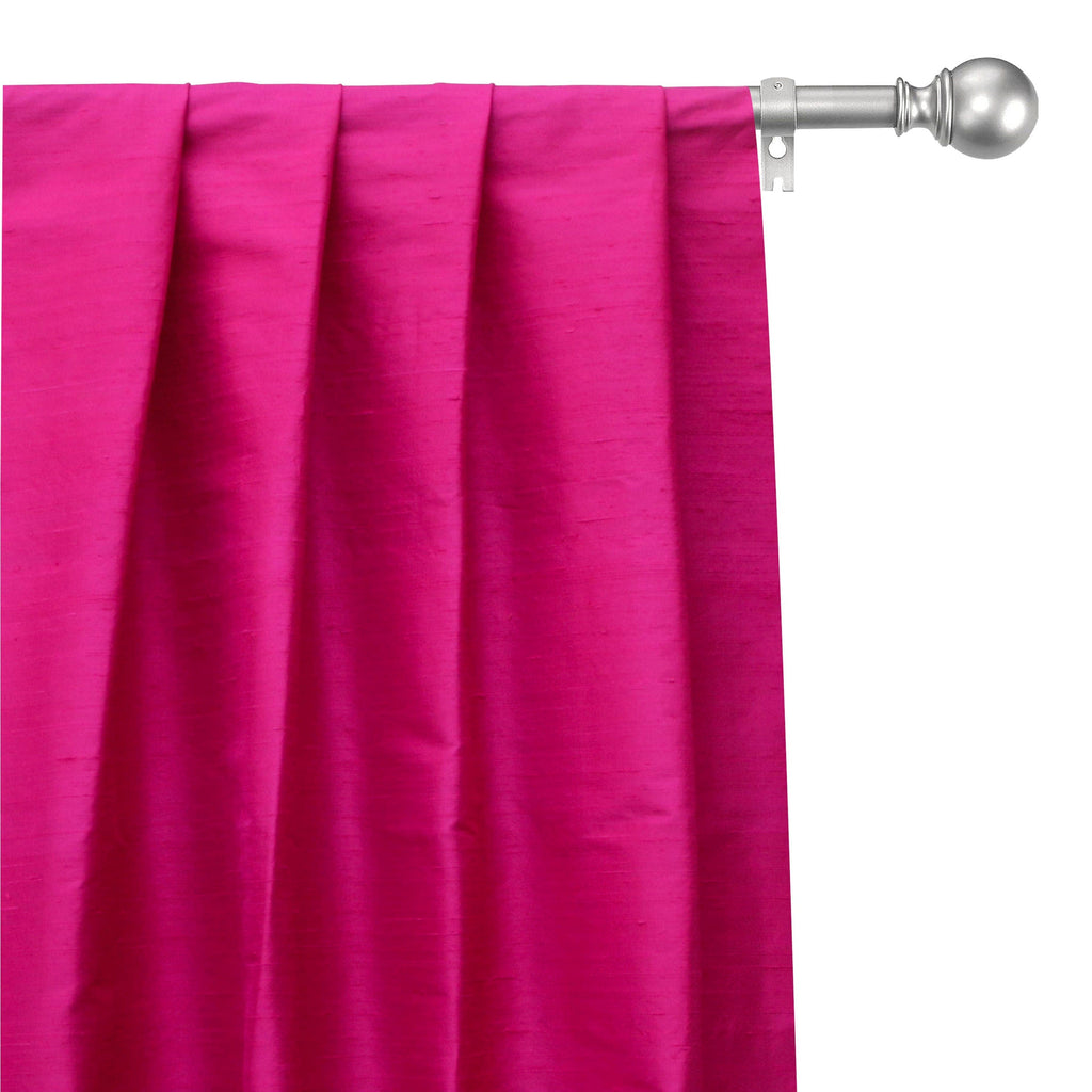 Fuchsia Pink Pure Silk Dupioni Curtain Panels