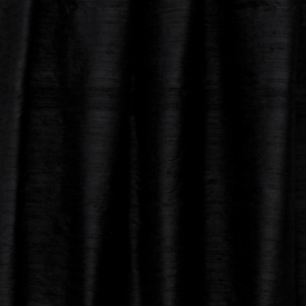 Black Pure Silk Dupioni Curtain Panels