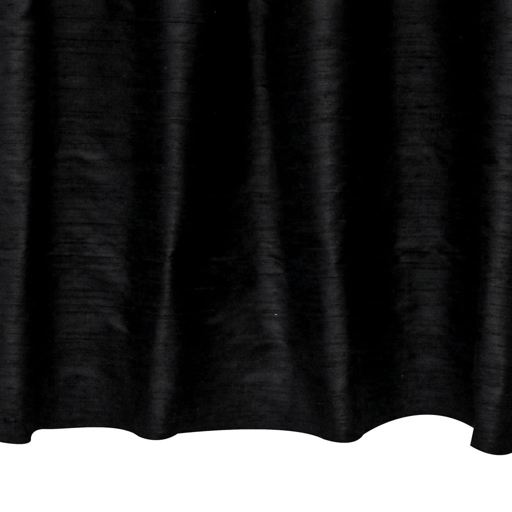 Black Pure Silk Dupioni Curtain Panels