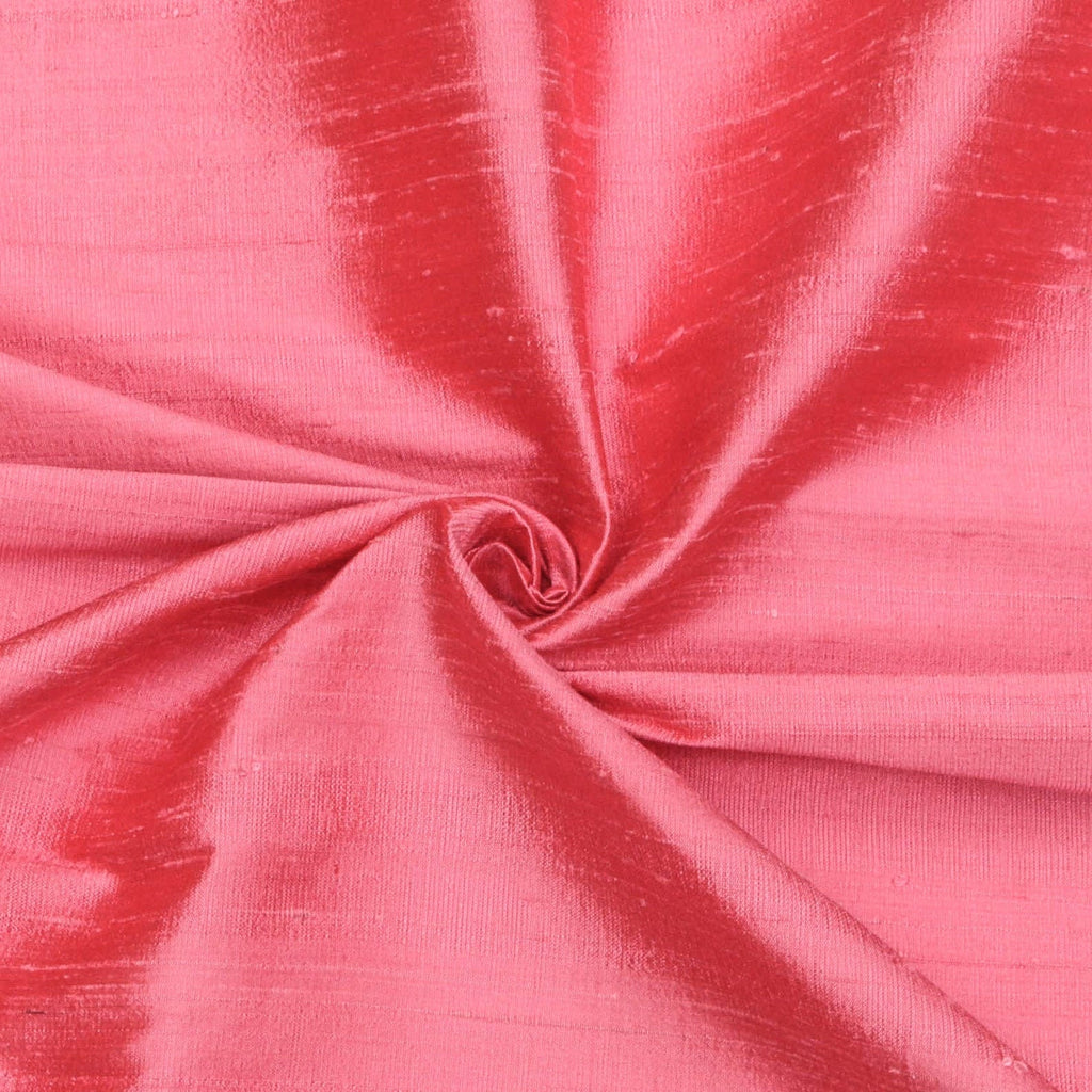 Coral Pink Pure Silk Dupioni Curtain Panels