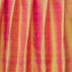 Gold & Pink Pure Silk Dupioni Curtain Panels