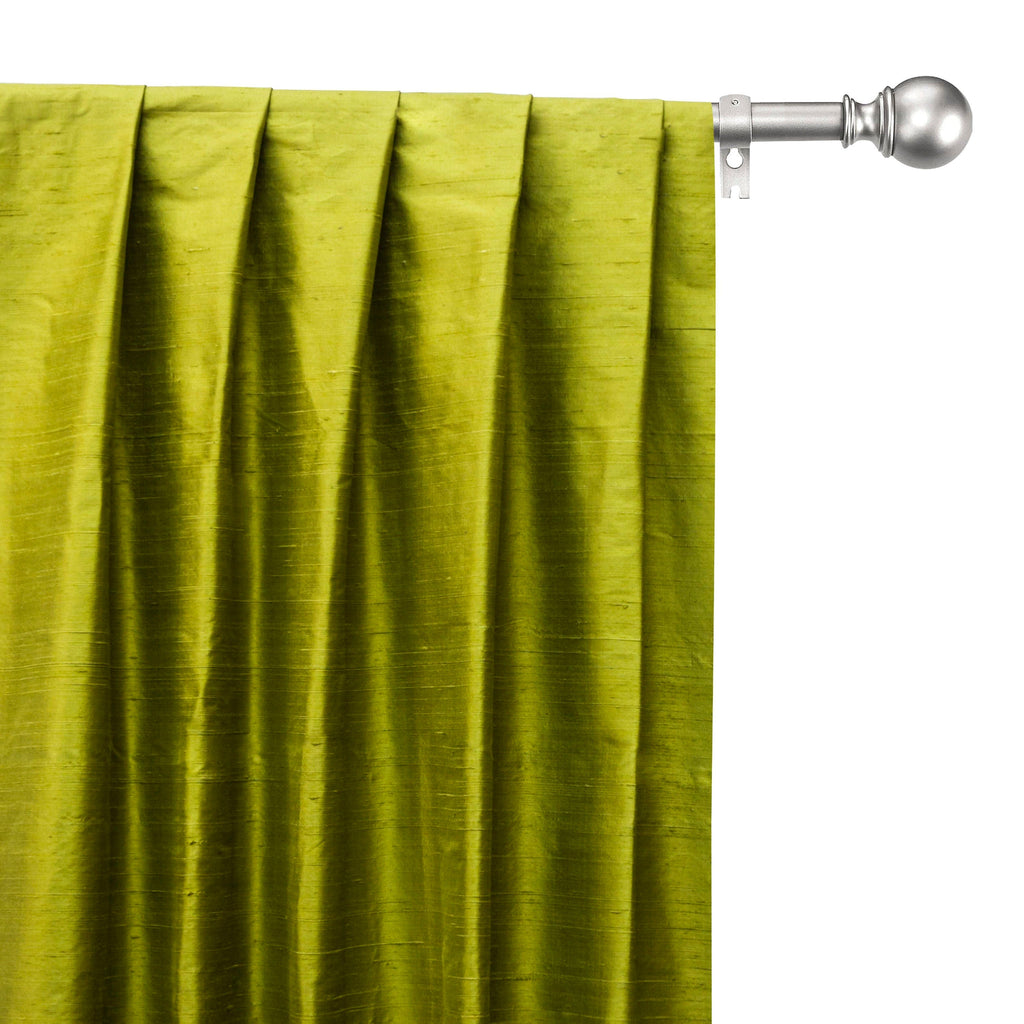 Chartreuse Pure Silk Dupioni Curtain Panels