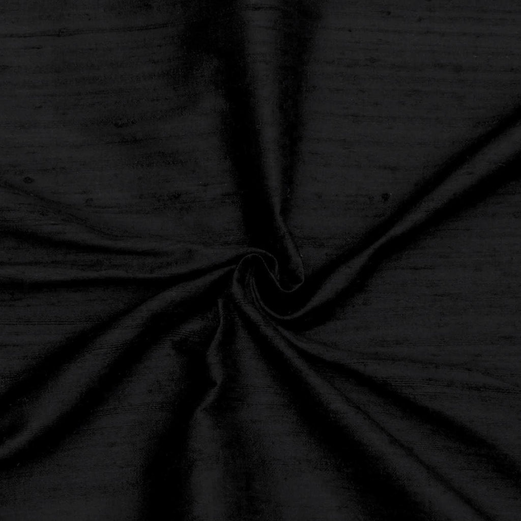 Black Pure Silk Dupioni Curtain Panels