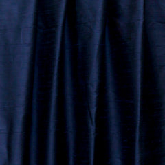 Navy Blue Pure Silk Dupioni Curtain Panels