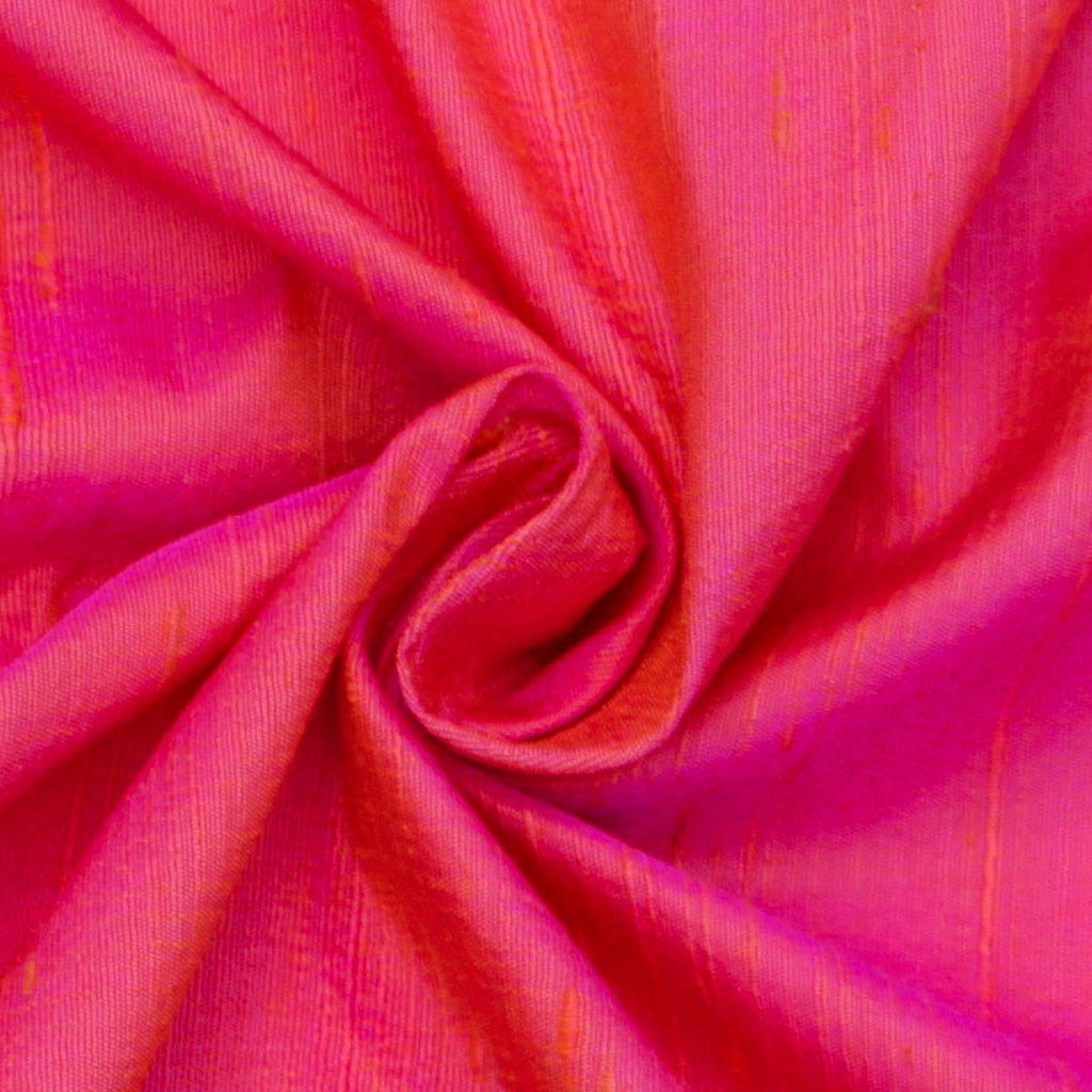 Pink & Orange Pure Silk Dupioni Curtain Panels