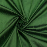 Dark Moss Green Silk Dupioni Fabric