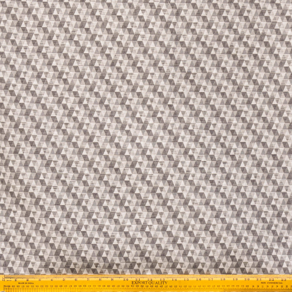 Beige Triangles Jacquard Weave Geometric Curtain Panels