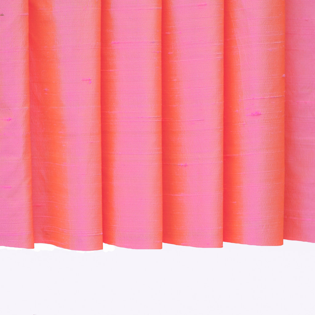 Pink And Gold Silk Dupioni Curtain Panels
