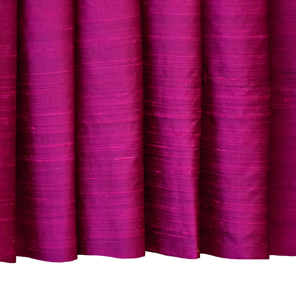 Dark Fuchsia Pink Silk Dupioni Curtain Panels
