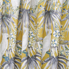 White Parrots Cotton Fabric By The Metre