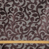 Dark Brown Velvet Flower Jacquard Velvet Curtain Panels