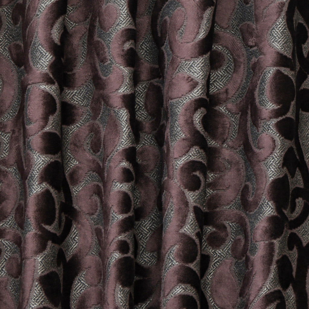 Dark Brown Velvet Flower Jacquard Velvet Curtain Panels
