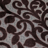 Dark Brown Velvet Flower Jacquard Velvet Curtain Panels