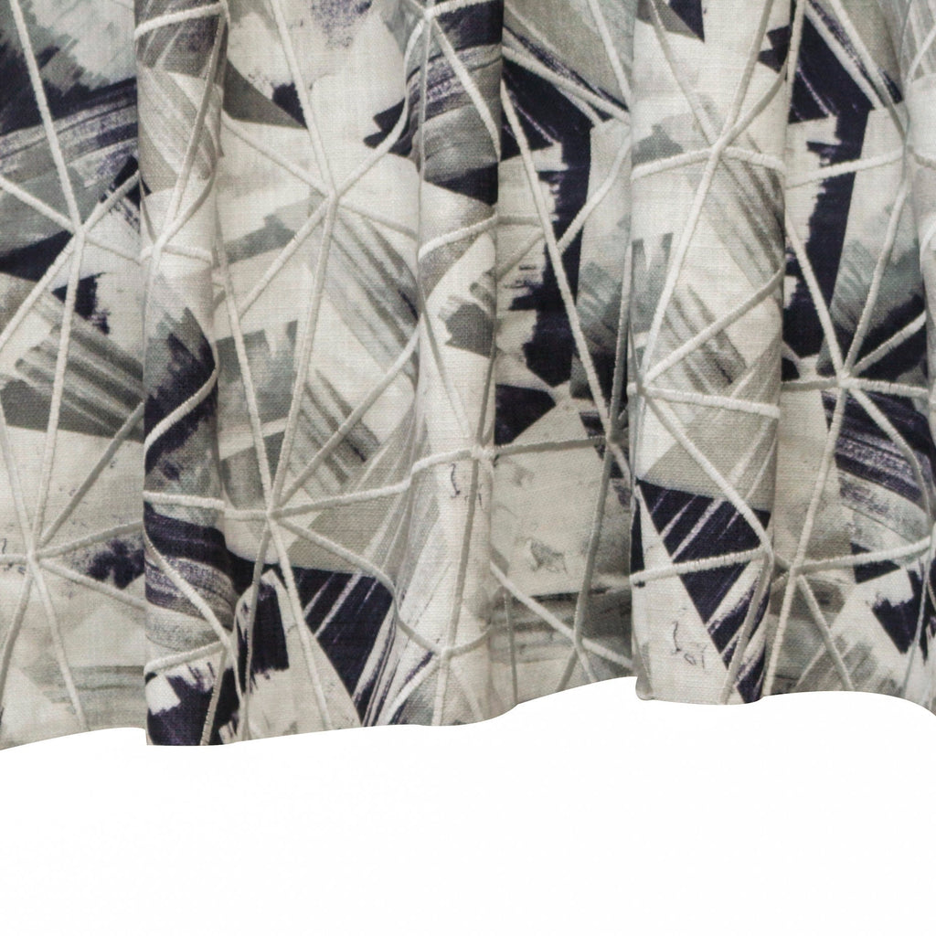 Abstract Triangles Printed Cotton Embroidery Curtain Panels